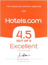 The Lakehouse Receives 2015 Hotels.com Excellent Certificte of Recognition
